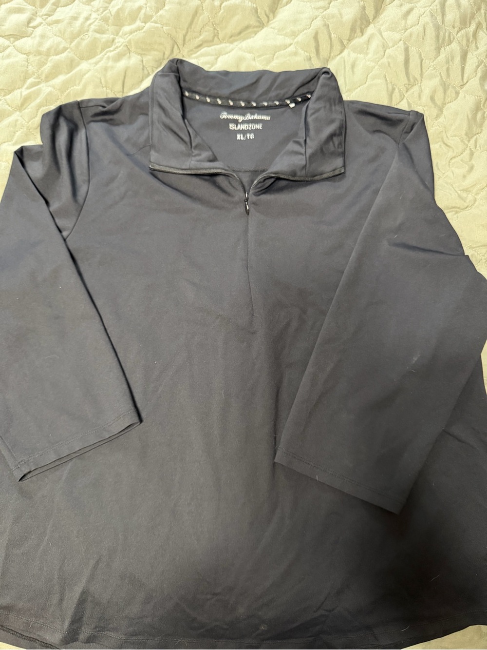 Tommy Bahama Black Long-Sleeve Quarter Zip Pullover